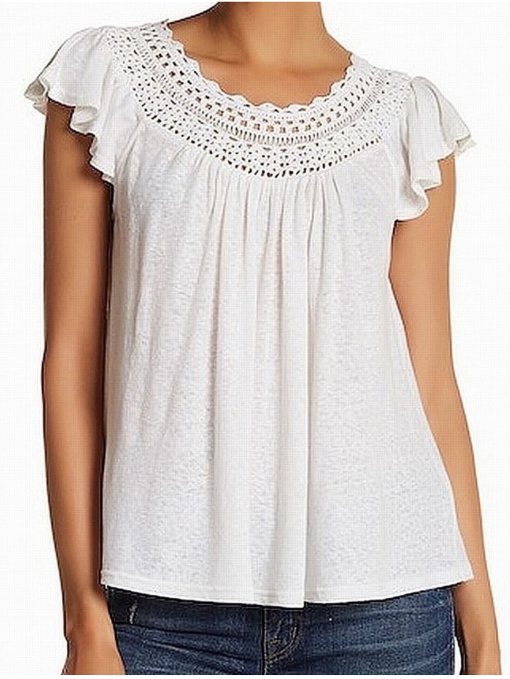Rebecca Taylor white crochet top